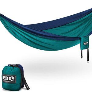ENO SingleNest Hammock - Lightweight, 1 Person Portable Hammock - Seafoam/Navy